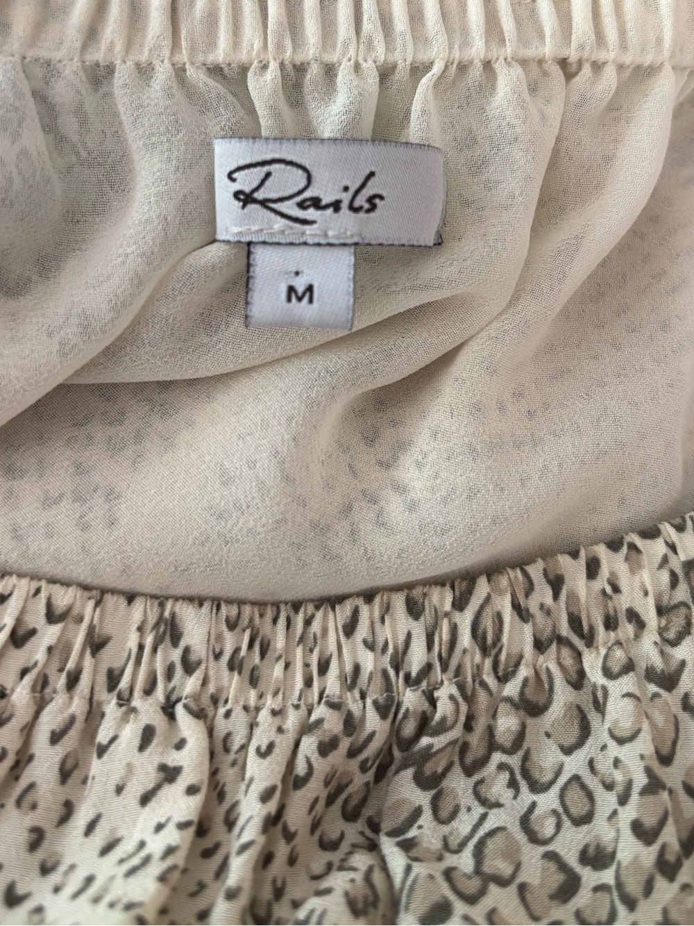Rails Adora Midi Dress in Cream Snakeskin Sleeveless Spaghetti Strap Size Medium - Picture 3 of 12